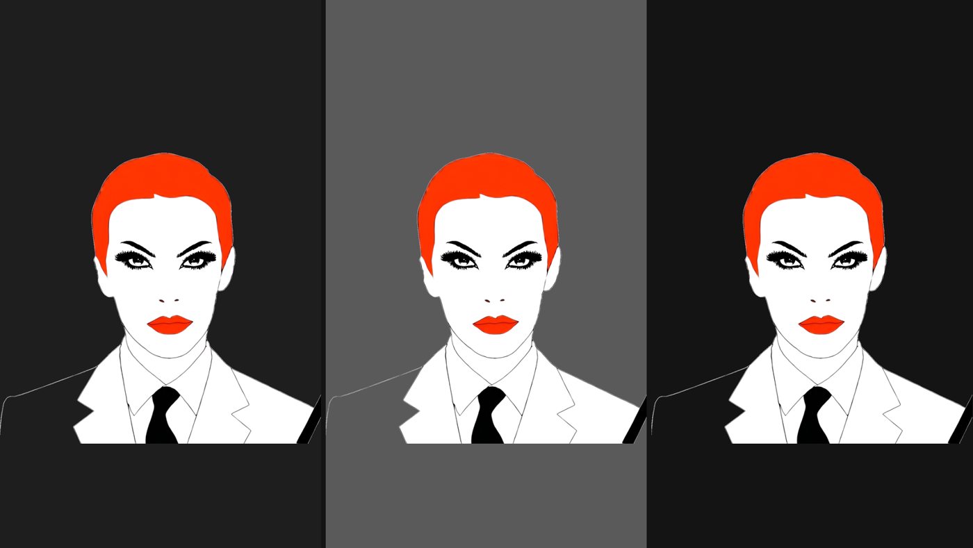 Three Sweet Things portrait illustrations on dark backgrounds